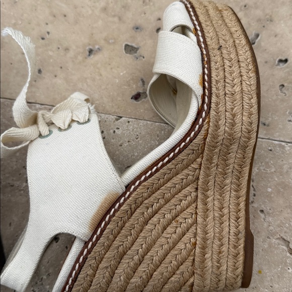 Tory Burch Cream Espadrille Wedges - Picture 7 of 8